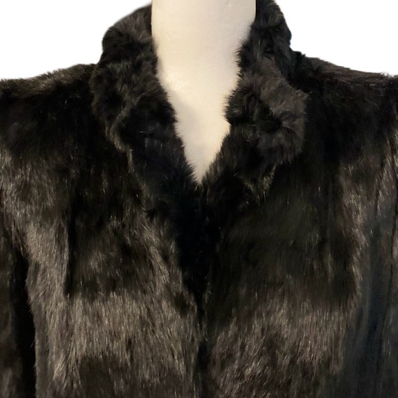 Vintage | The Must Have Classic Black Rabbit Fur Coat - Picture 3 of 16
